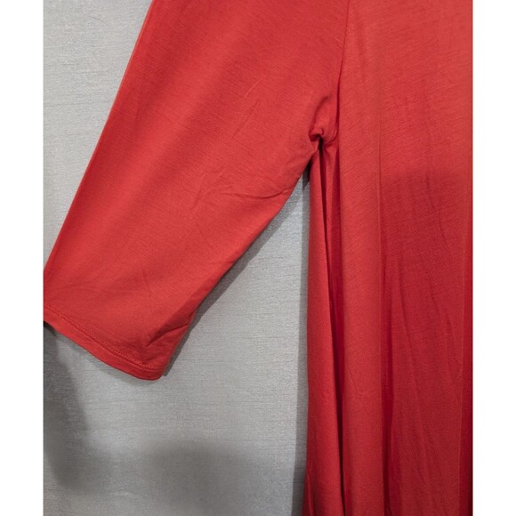 Agnes & Dora 3/4 Sleeve Swing Tunic Red Dress Size SMALL Pockets Lagenlook - Picture 8 of 14